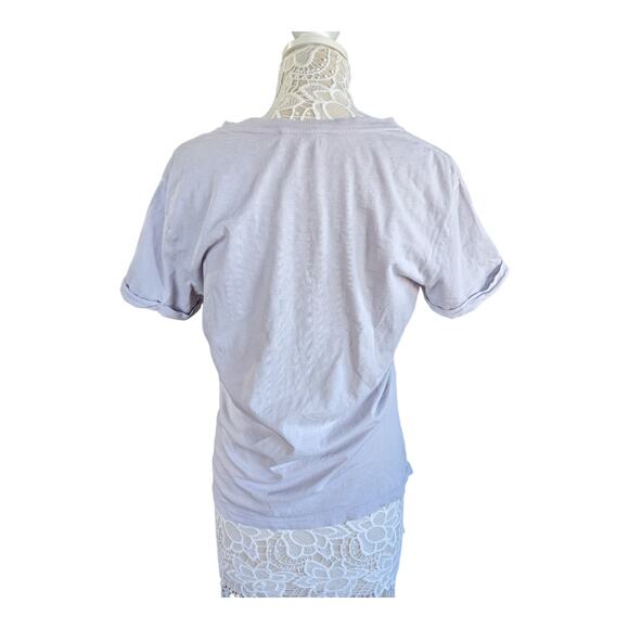Frame V Neck Rolled Sleeve Short Sleeve M - Picture 2 of 6